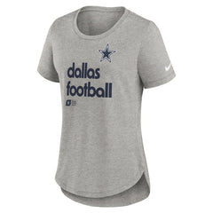 Dallas Cowboys Women's Team Shout-Out Tri-Blend T-Shirt - Heather Gray | Nike online