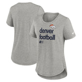 Denver Broncos Women's Team Shout-Out Tri-Blend T-Shirt - Heather Gray | Nike online