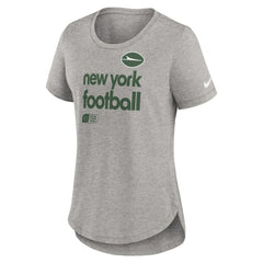 New York Jets Women's Team Shout-Out Tri-Blend T-Shirt - Heather Gray | Nike sale