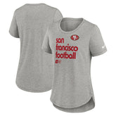 San Francisco 49ers Women's Team Shout-Out Tri-Blend T-Shirt - Heather Gray | Nike cheap
