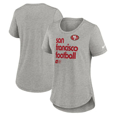 San Francisco 49ers Women's Team Shout-Out Tri-Blend T-Shirt - Heather Gray | Nike cheap