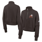 Cleveland Browns Women's Rewind Phoenix Half-Zip Sweatshirt - Brown | Nike discount