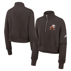 Cleveland Browns Women's Rewind Phoenix Half-Zip Sweatshirt - Brown | Nike discount