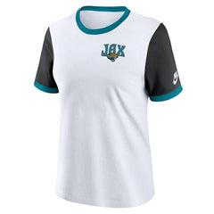 Jacksonville Jaguars Women's Rewind Ringer T-Shirt - White/Black | Nike sale