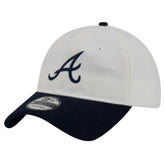 Atlanta Braves Leather Strap 9TWENTY Adjustable Hat - Cream | New Era