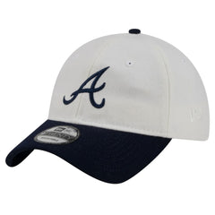 Atlanta Braves Leather Strap 9TWENTY Adjustable Hat - Cream | New Era
