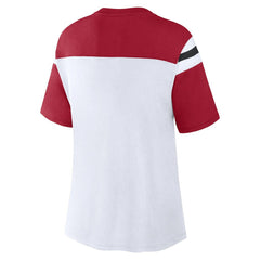 San Francisco 49ers Women's Cheer Chant Fashion Crop Top - White/Scarlet outlet