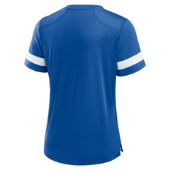 Indianapolis Colts Women's Play Script Lace-Up T-Shirt - Royal cheap