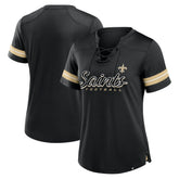 New Orleans Saints Women's Play Script Lace-Up T-Shirt - Black online