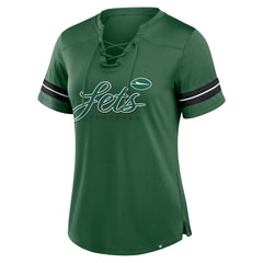 New York Jets Women's Play Script Lace-Up T-Shirt - Green sale
