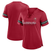Tampa Bay Buccaneers Women's Play Script Lace-Up T-Shirt - Red online