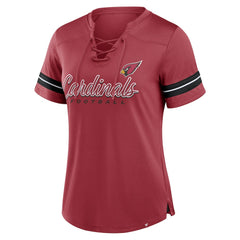 Arizona Cardinals Women's Play Script Lace-Up T-Shirt - Cardinal cheap