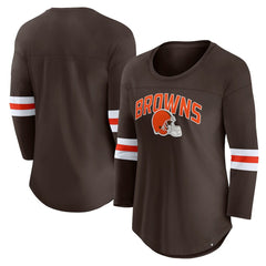 Cleveland Browns Women's First Team Arch Logo 3/4 Sleeve T-Shirt - Brown outlet