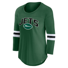 New York Jets Women's First Team Arch Logo 3/4 Sleeve T-Shirt - Green cheap