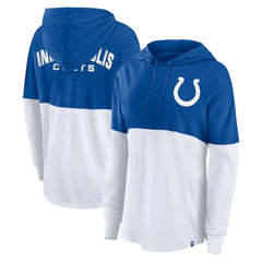 Indianapolis Colts Women's Backup Option Long Sleeve Hoodie T-Shirt - Royal/White on sale