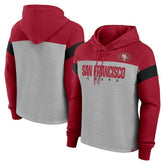 San Francisco 49ers Women's Bold Play Call Pullover Hoodie - Heather Gray/Scarlet cheap