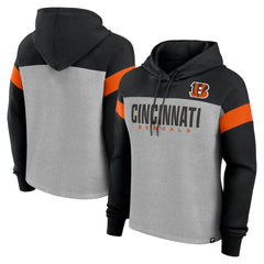 Cincinnati Bengals Women's Bold Play Call Pullover Hoodie - Heather Gray/Black sale