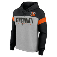 Cincinnati Bengals Women's Bold Play Call Pullover Hoodie - Heather Gray/Black sale