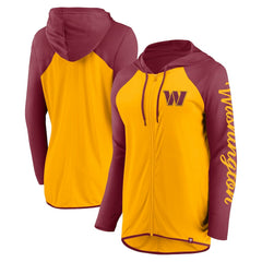 Washington Commanders Women's Script Full-Zip Hoodie - Gold/Burgundy for sale