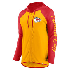 Kansas City Chiefs Women's Script Full-Zip Hoodie - Gold/Red outlet