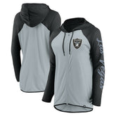 Las Vegas Raiders Women's Script Full-Zip Hoodie - Silver/Black discount