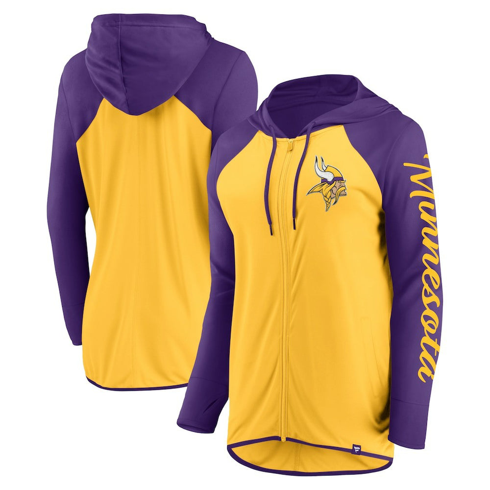 Minnesota Vikings Women's Script Full-Zip Hoodie - Gold/Purple sale