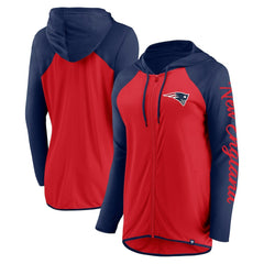 New England Patriots Women's Script Full-Zip Hoodie - Red/Navy for sale