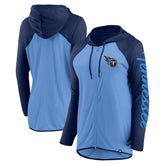 Tennessee Titans Women's Script Full-Zip Hoodie - Light Blue/Navy online