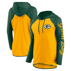 Green Bay Packers Women's Script Full-Zip Hoodie - Gold/Green outlet