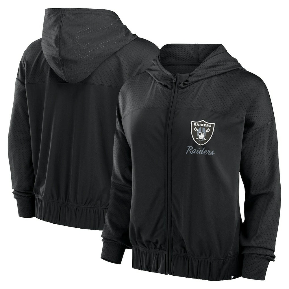 Las Vegas Raiders Women's Script Lock Full-Zip Hoodie - Black discount