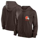 Cleveland Browns Women's Script Lock Full-Zip Hoodie - Brown outlet