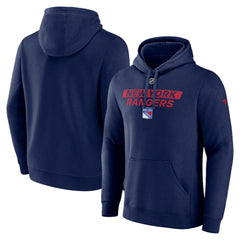 New York Rangers Fanatics Authentic Pro Core Primary Fleece Pullover Hoodie Navy