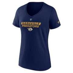 Nashville Predators Fanatics Women's Authentic Pro Core Primary V-Neck T-Shirt Navy