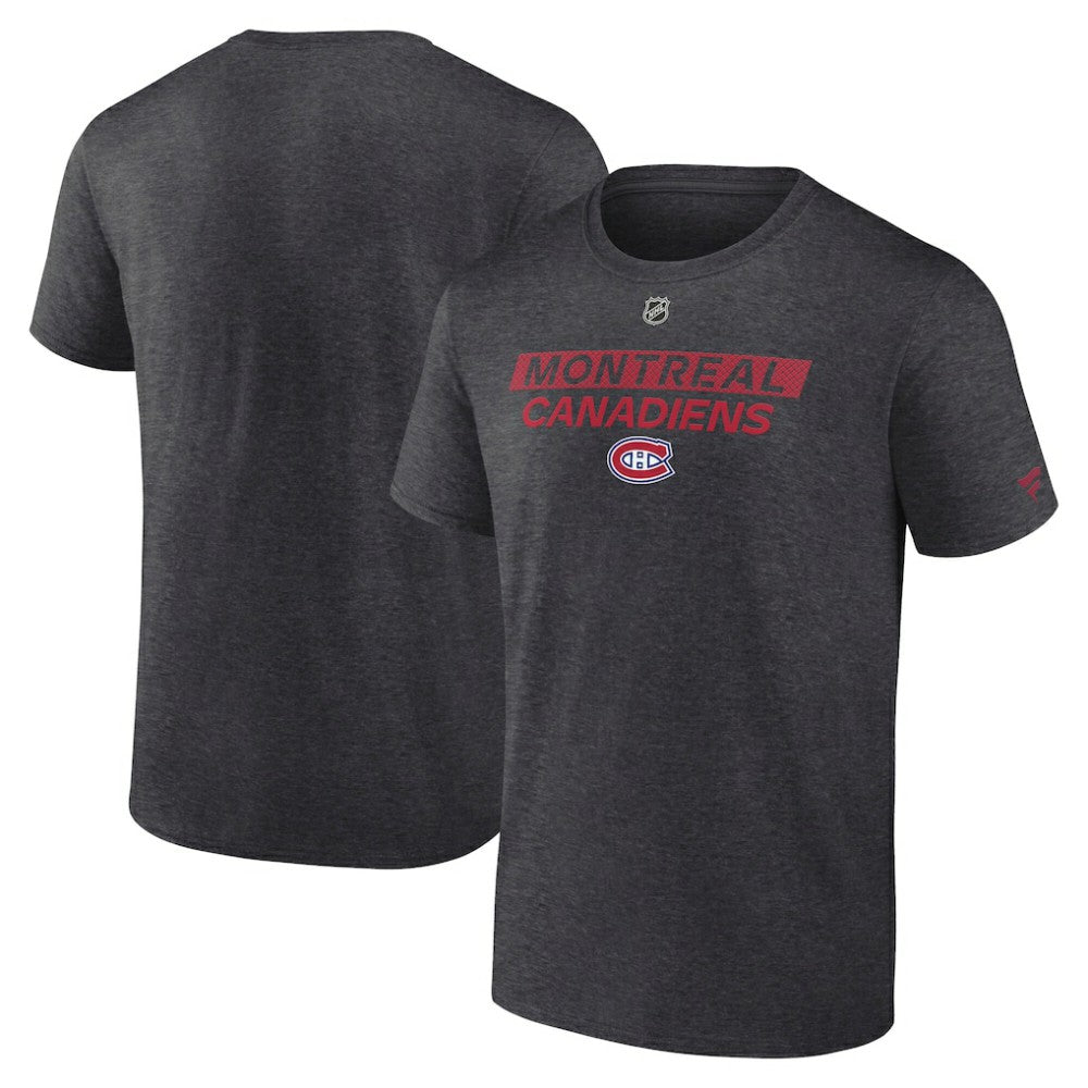Montreal Canadiens Fanatics Authentic Pro Core Primary T-Shirt Heather Charcoal