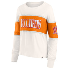 Tampa Bay Buccaneers Women's Antique Block Long Sleeve T-Shirt - Cream discount