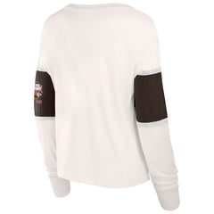Cleveland Browns Women's Antique Block Long Sleeve T-Shirt - Cream cheap