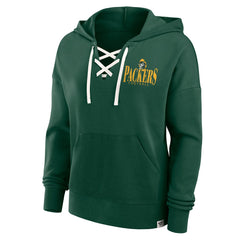 Green Bay Packers Women's Blitz Left Lace-Up Pullover Hoodie - Green on sale