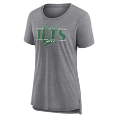 New York Jets Women's Up the Middle Tri-Blend T-Shirt - Heather Gray for sale