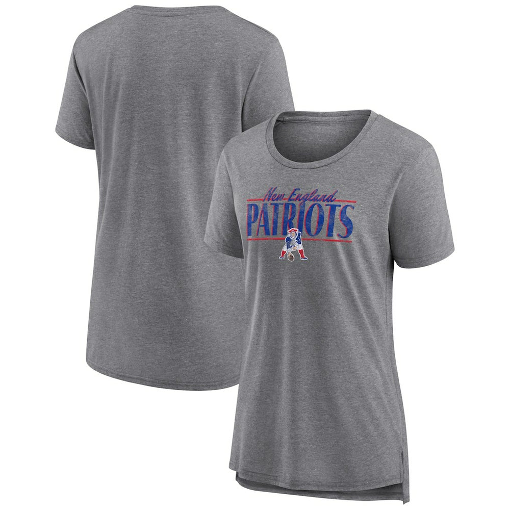 New England Patriots Women's Up the Middle Tri-Blend T-Shirt - Heather Gray on sale