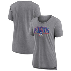 New England Patriots Women's Up the Middle Tri-Blend T-Shirt - Heather Gray on sale