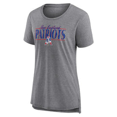 New England Patriots Women's Up the Middle Tri-Blend T-Shirt - Heather Gray on sale
