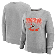 Cleveland Browns Women's Hit Hard Fleece Pullover Sweatshirt - Heather Gray discount