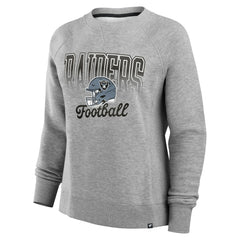 Las Vegas Raiders Women's Hit Hard Fleece Pullover Sweatshirt - Heather Gray on sale