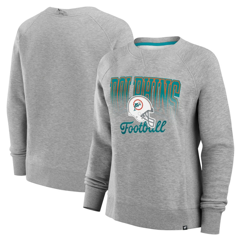Miami Dolphins Women's Hit Hard Fleece Pullover Sweatshirt - Heather Gray cheap