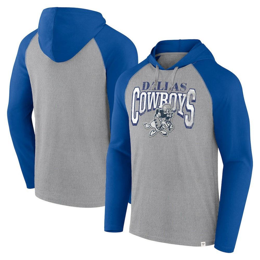 Dallas Cowboys Under Center Long Sleeve Hoodie T-Shirt - Silver/Navy outlet