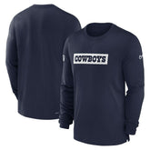 Dallas Cowboys 2024/25 Sideline Player Tri-Blend Performance Long Sleeve T-Shirt - Navy | Nike online
