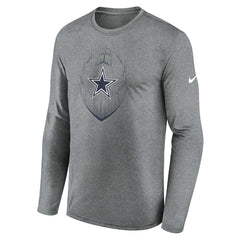 Dallas Cowboys Icon Legend Performance Long Sleeve T-Shirt - Heather Gray | Nike for sale
