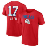 Josh Allen Buffalo Bills Team Wordmark Player Name & Number T-Shirt - Red online
