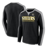 Pittsburgh Steelers Behind the Line Long Sleeve T-Shirt - Black/Gray on sale