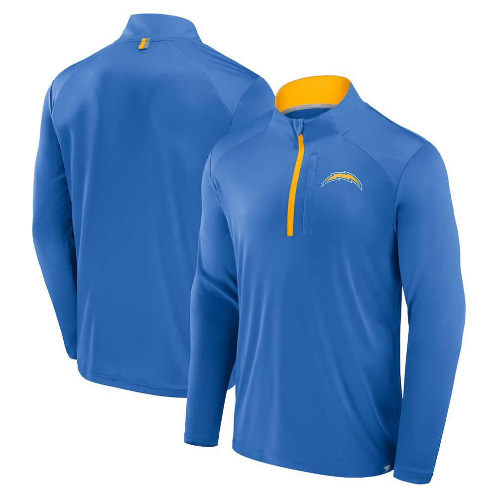 Los Angeles Chargers Defender Long Sleeve Quarter-Zip Jacket - Powder Blue on sale